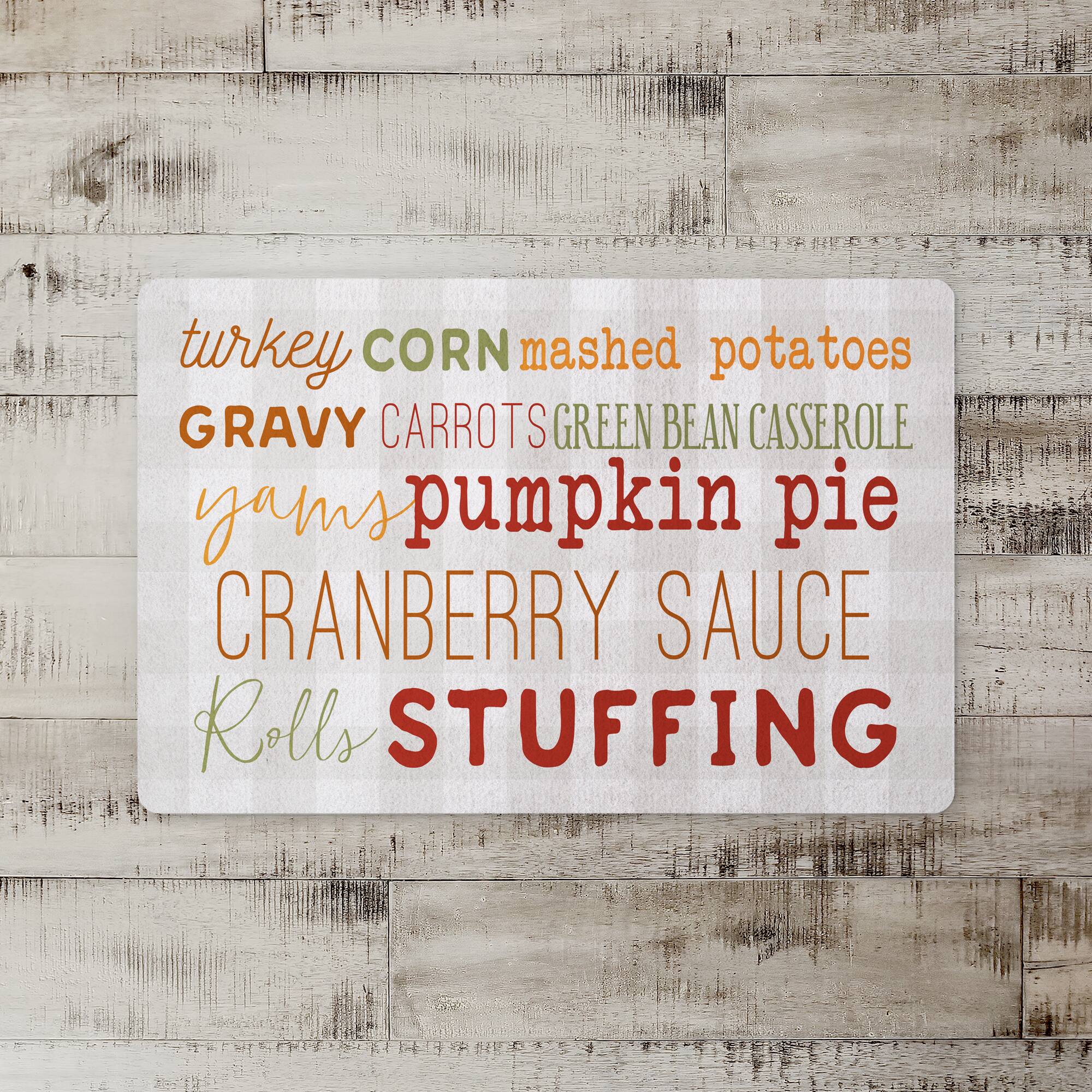 Thanksgiving Menu Floor Mat